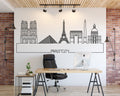 Paris Skyline Wall Decal: Cityscape Silhouette Art