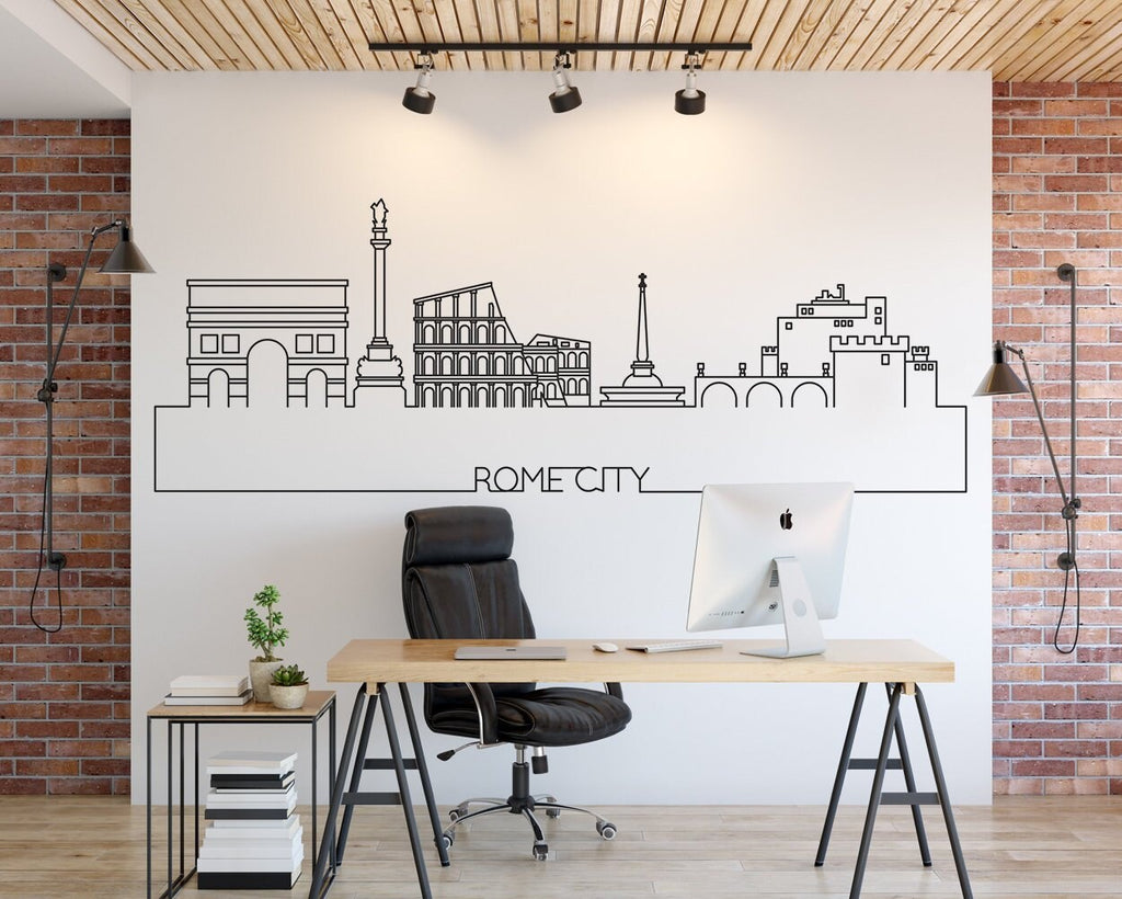 Rome Skyline Wall Decal: Cityscape Home Decor