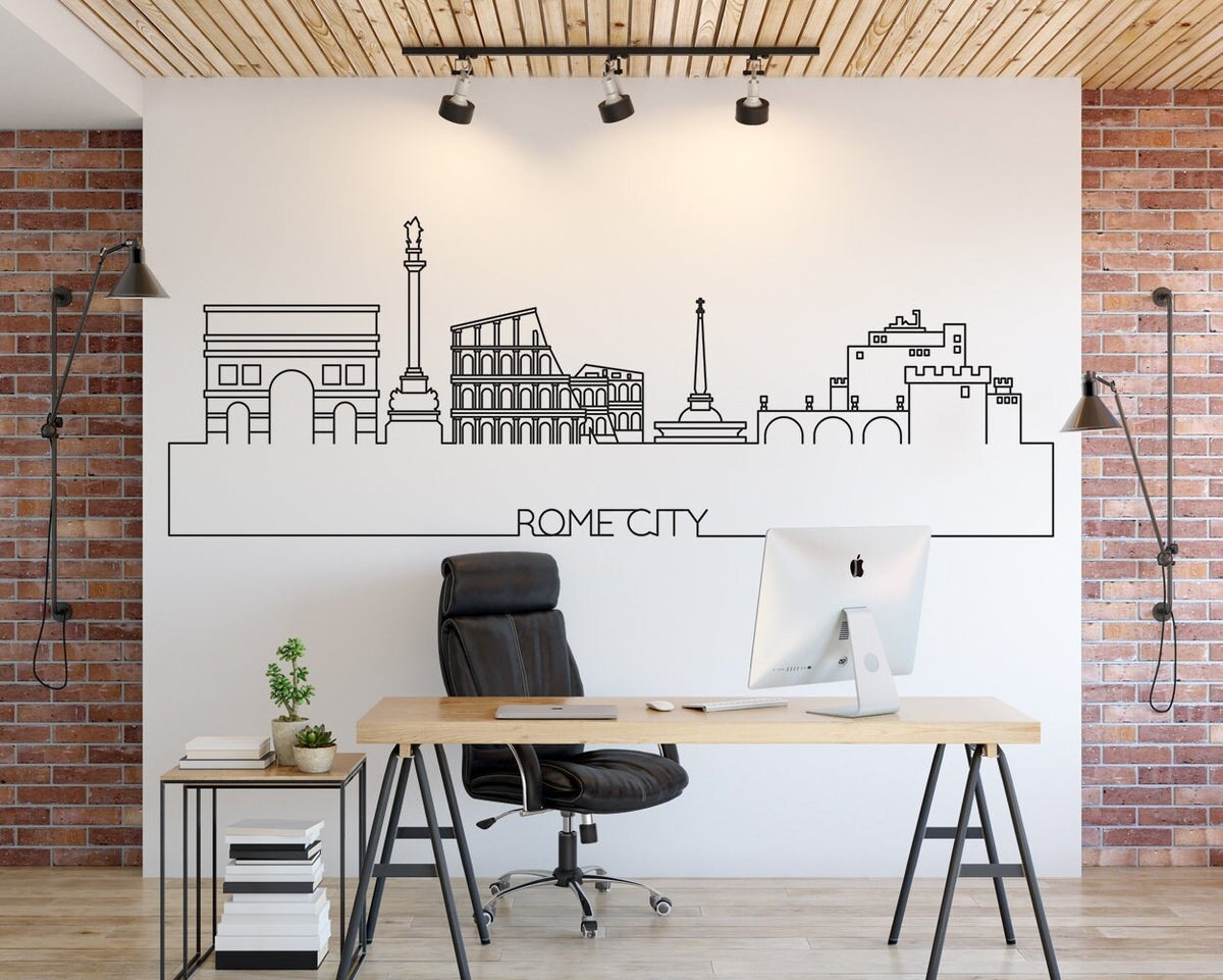 Rome Skyline Wall Decal: Cityscape Home Decor