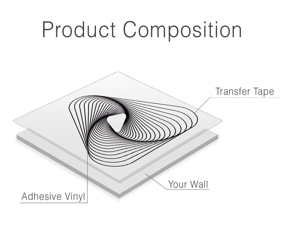 Geometric Wall Decal: Minimalist Mid Century Modern Art