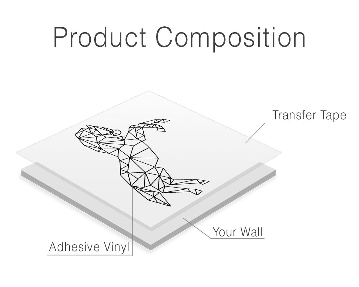 Geometric Horse Wall Decal: Animal Outline Art