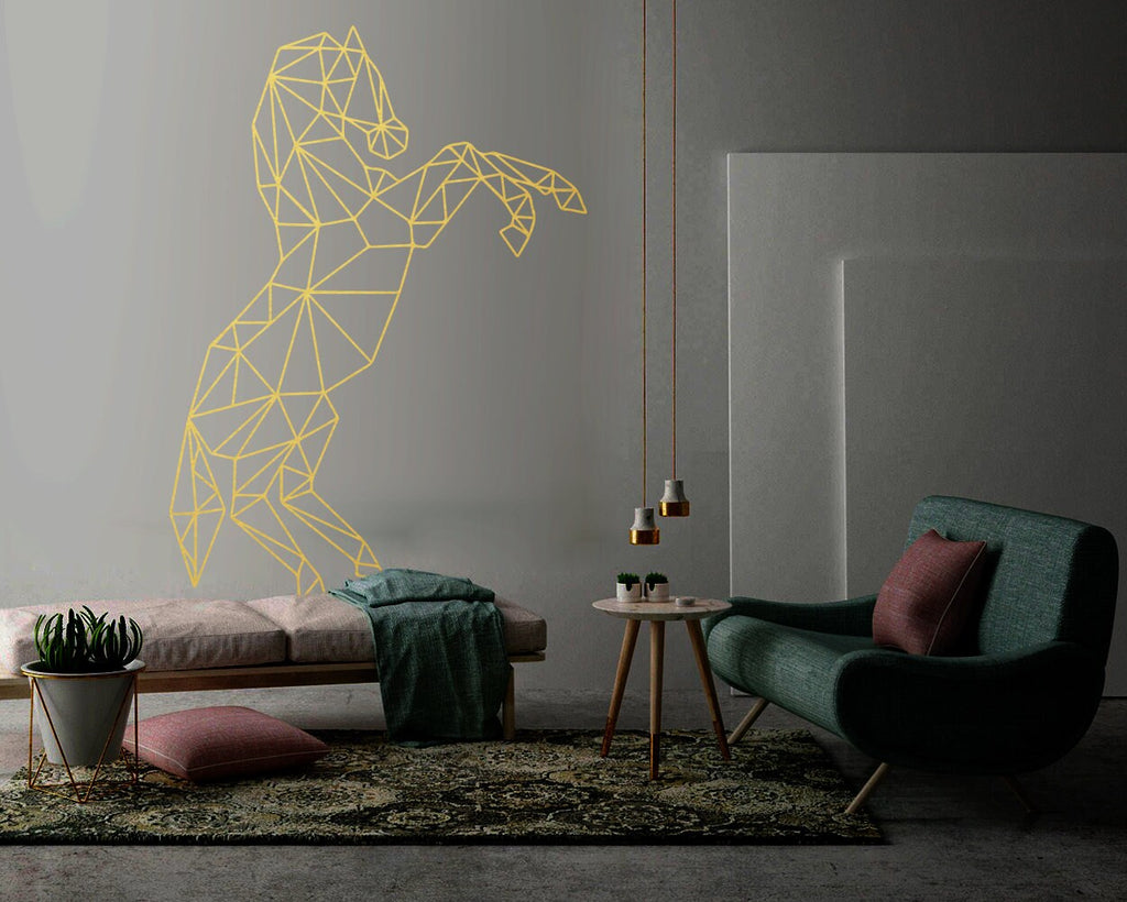Geometric Horse Wall Decal: Animal Outline Art