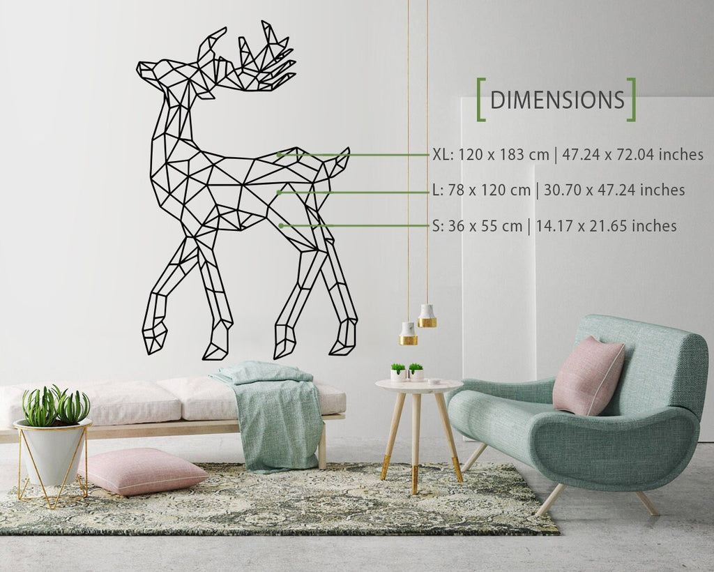 Geometric Deer Wall Decal: Nursery Home Decor