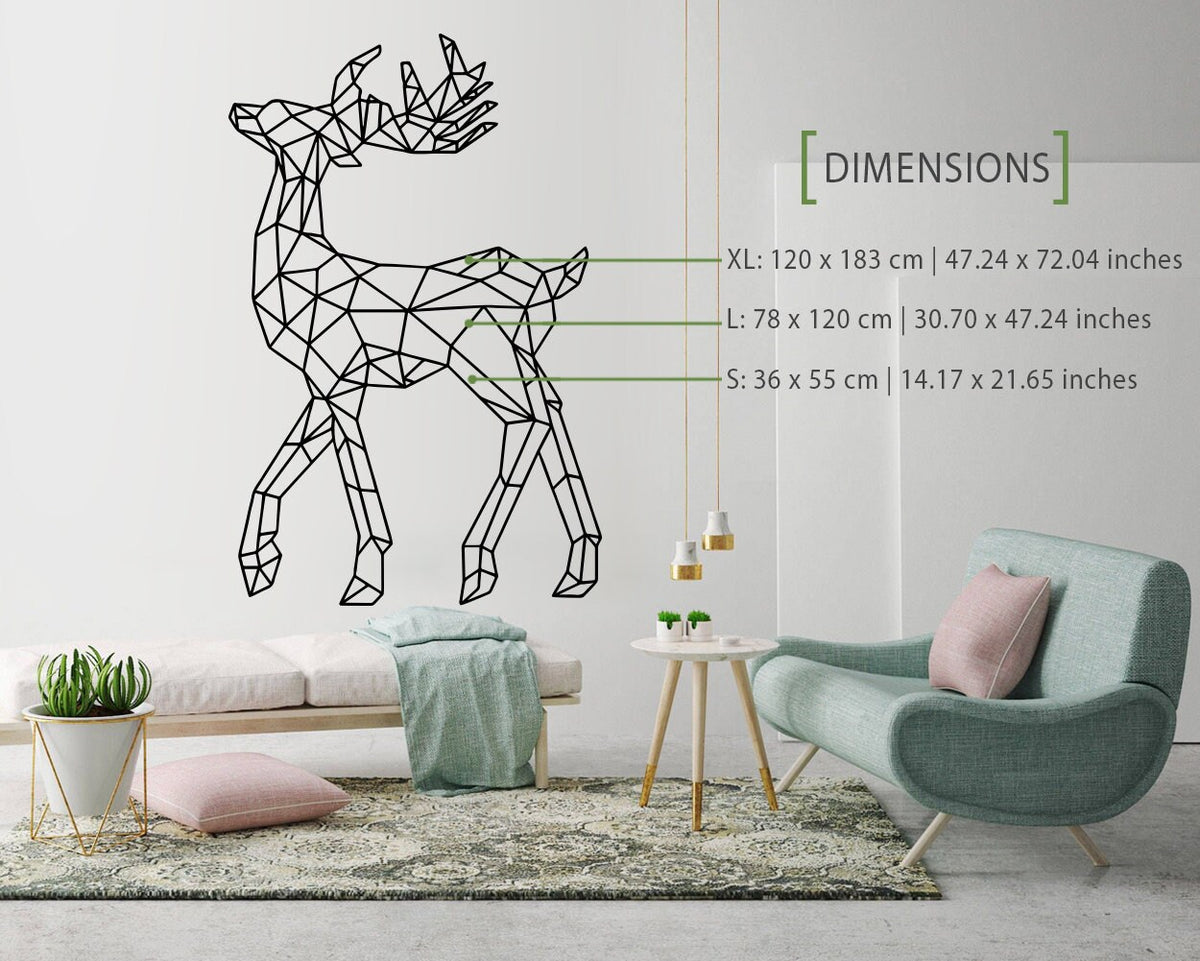 Geometric Deer Wall Decal: Nursery Home Decor