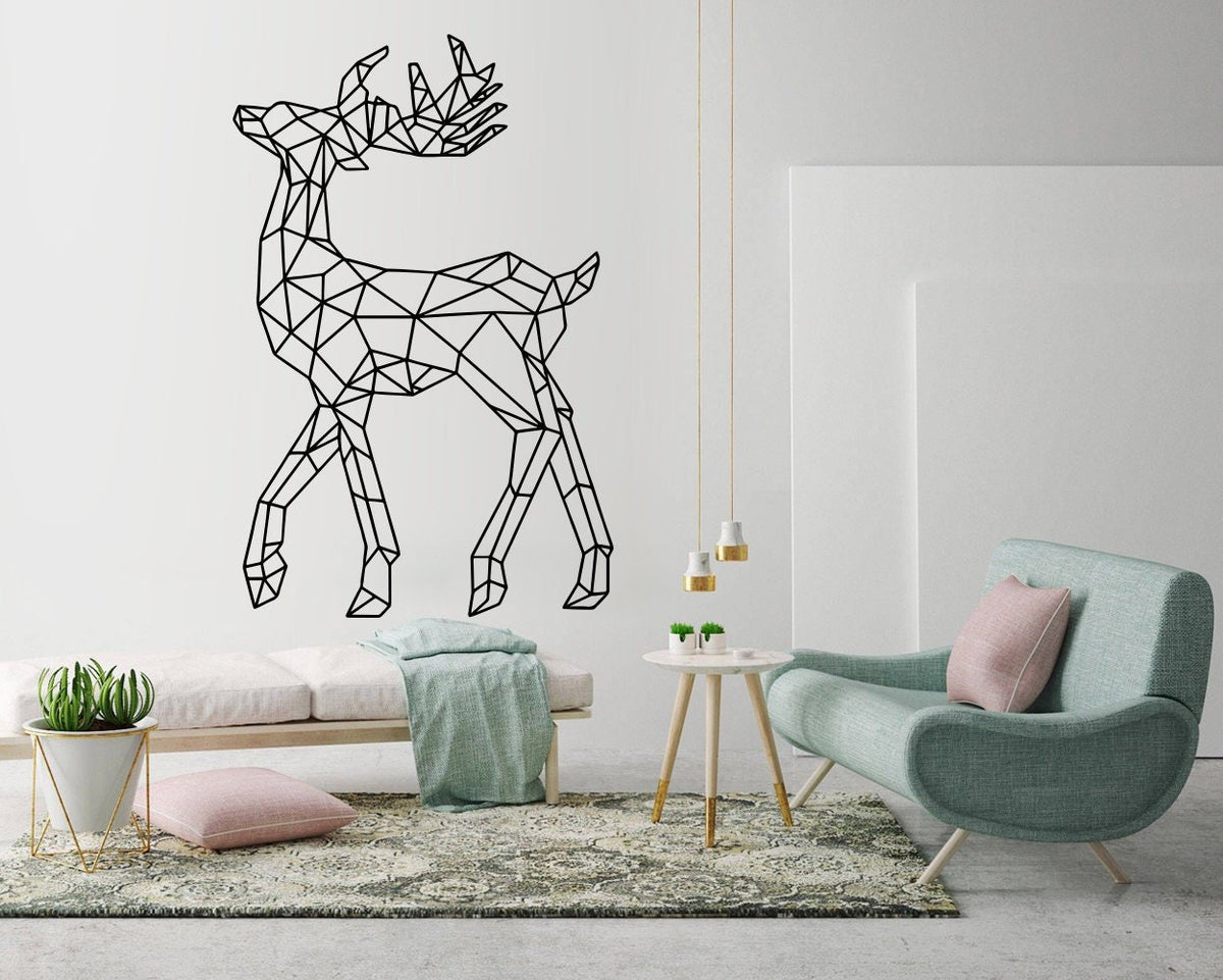 Geometric Deer Wall Decal: Nursery Home Decor