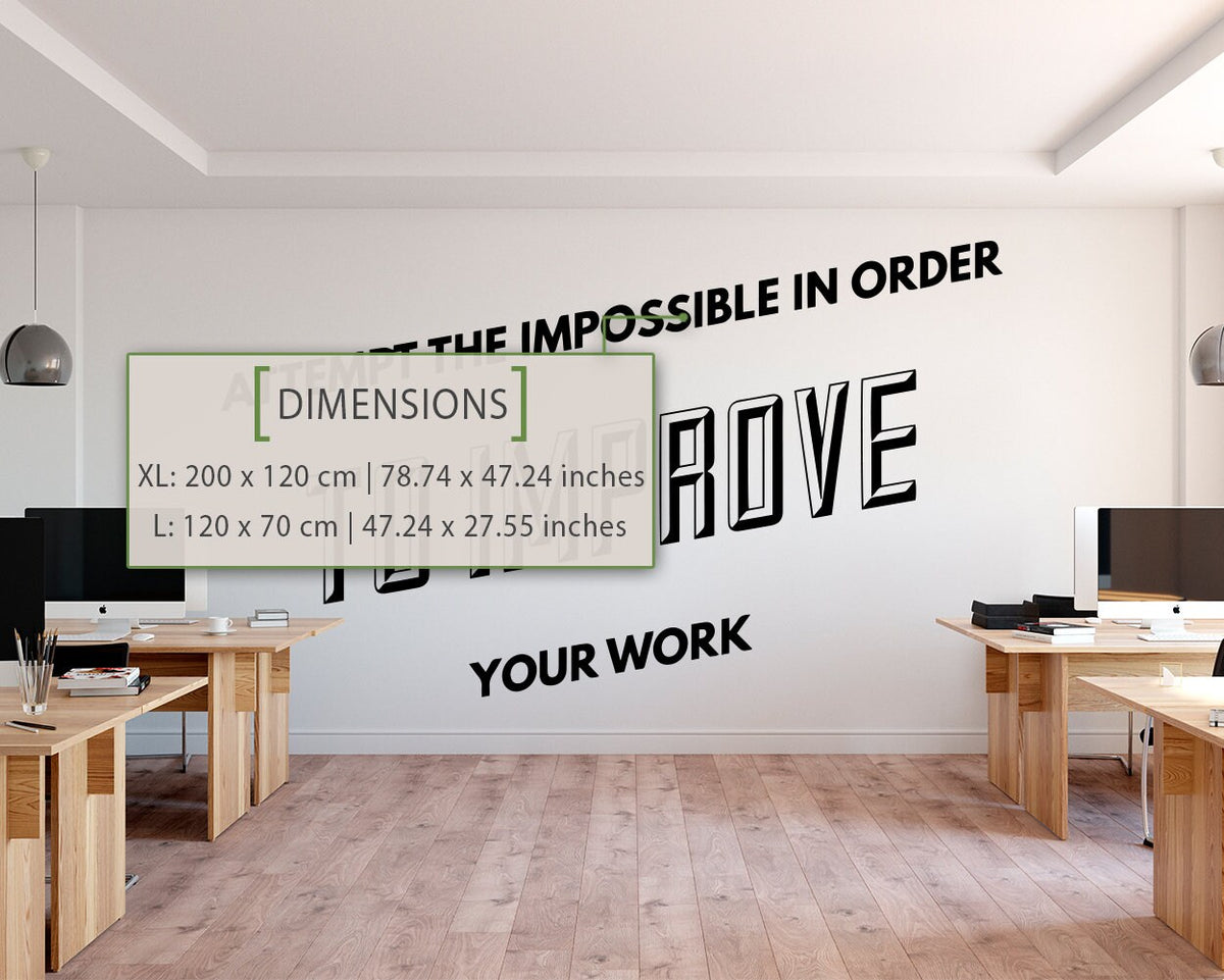 Typography Office Wall Decal: Motivational Quote Art