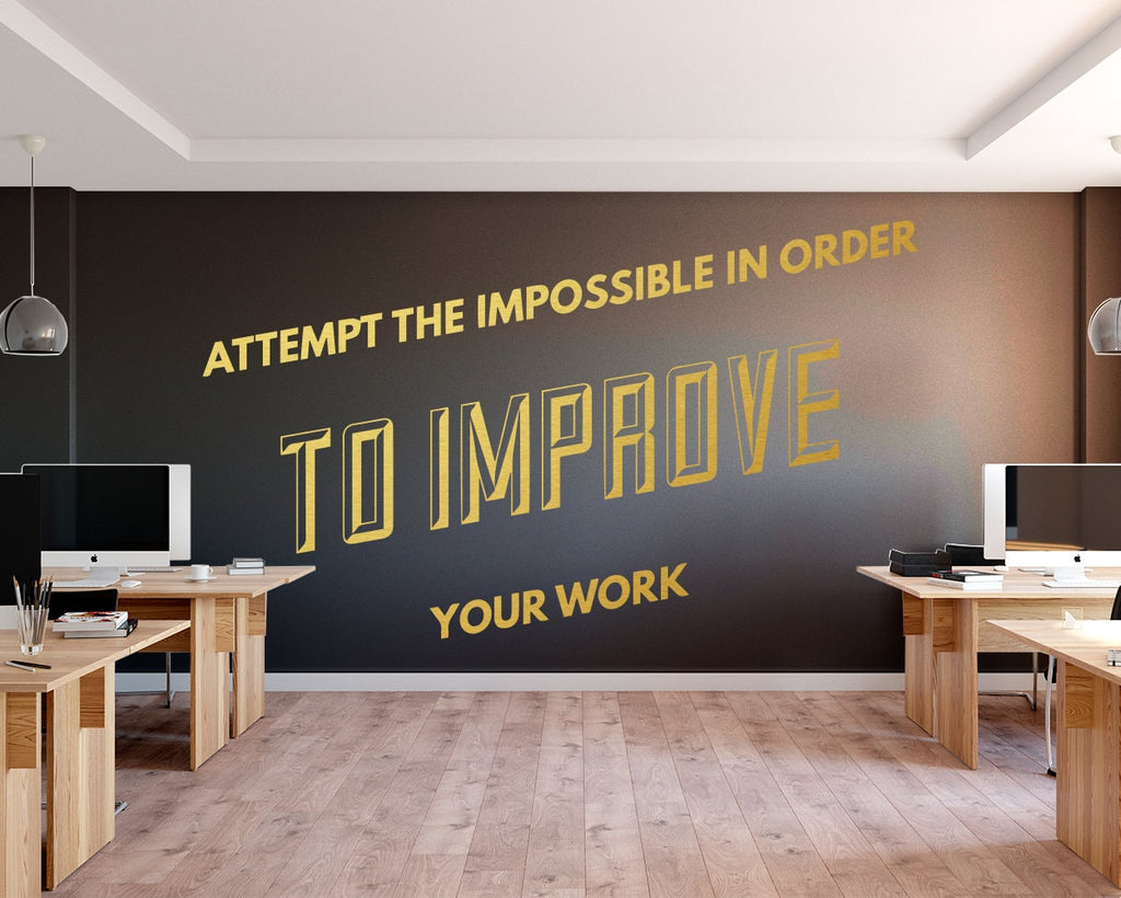 Typography Office Wall Decal: Motivational Quote Art