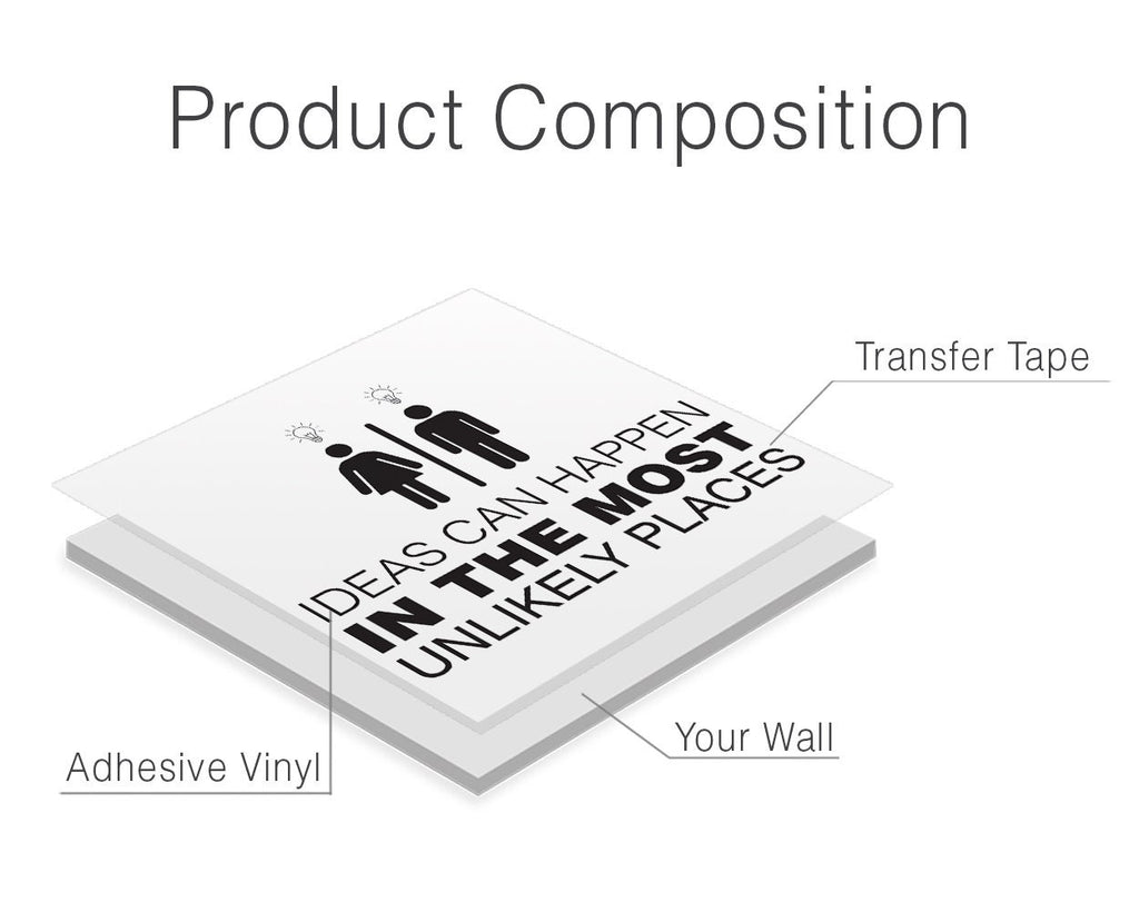 Toilet Door Vinyl Decal: Office Restroom Sign