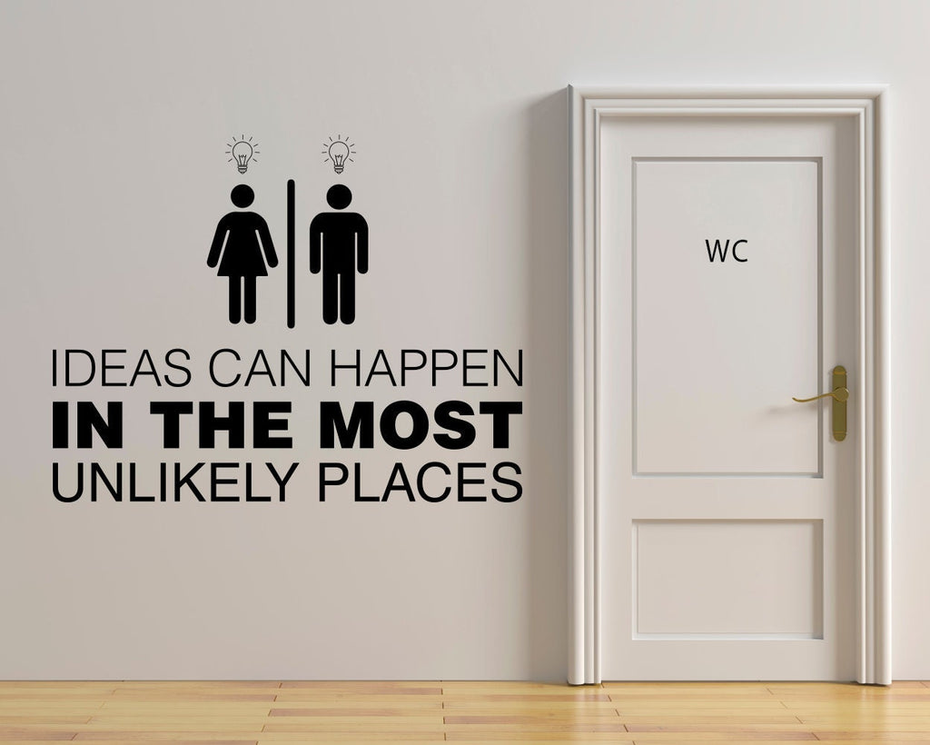 Toilet Door Vinyl Decal: Office Restroom Sign