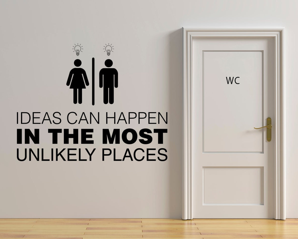 Toilet Door Vinyl Decal: Office Restroom Sign