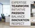 Office Wall Decal: Teamwork, Passion, Innovation - Large Sizes