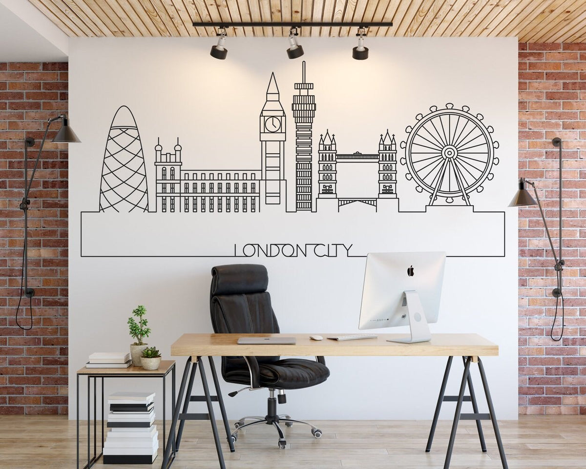 London Skyline Wall Decal: Cityscape Home Decor