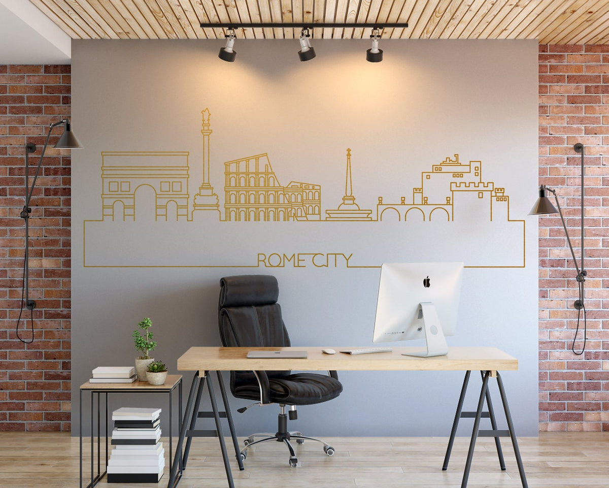 Rome Skyline Wall Decal: Cityscape Home Decor
