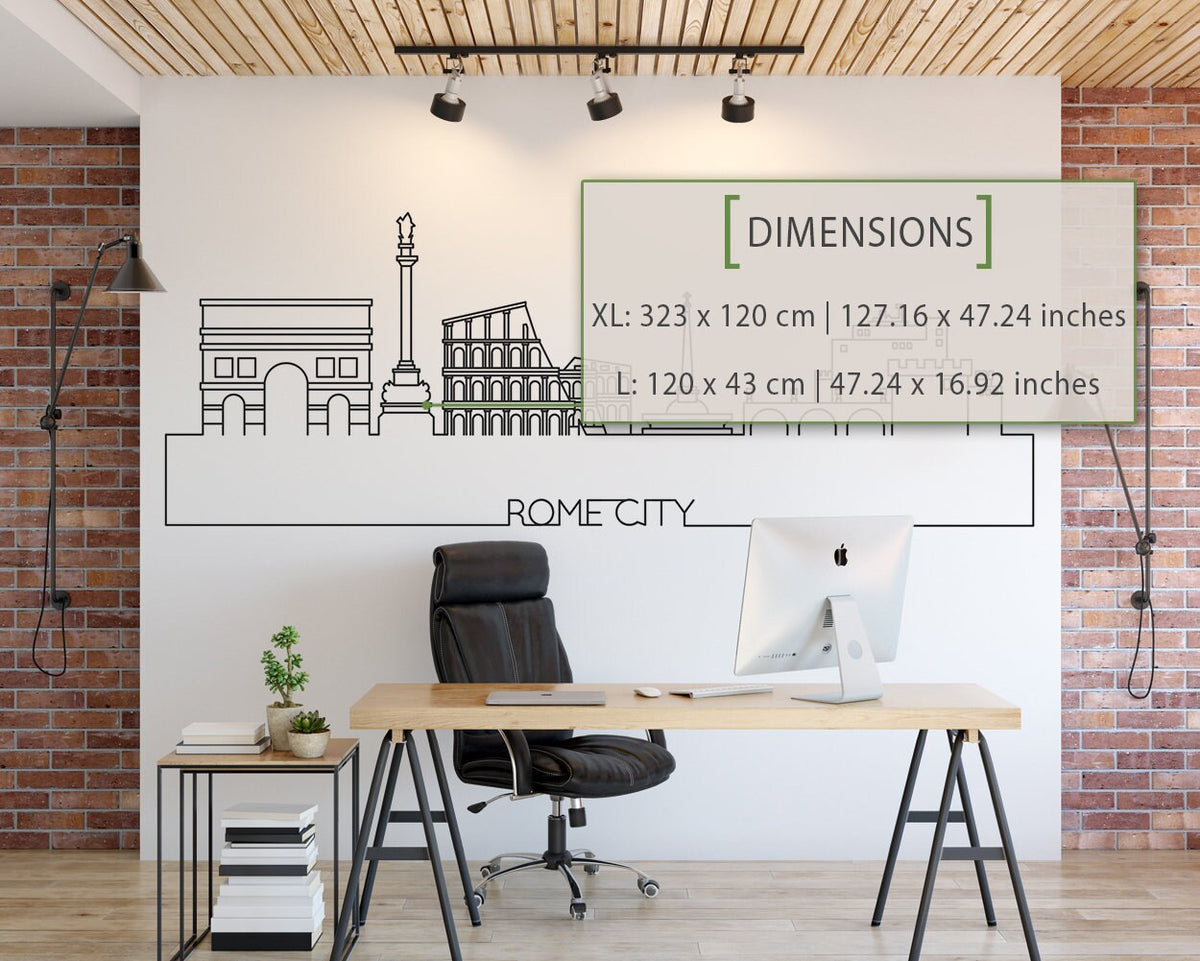 Rome Skyline Wall Decal: Cityscape Home Decor
