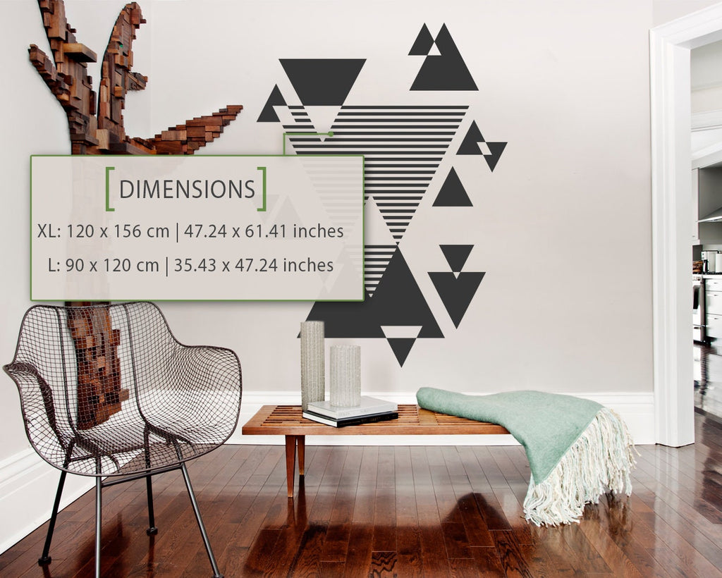 Mid Century Modern Triangle Wall Decals: Geometric Home Decor