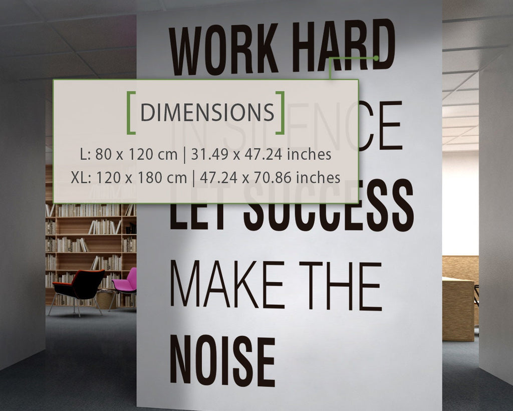 Work Hard Vinyl Wall Decal: Motivational Office Decor