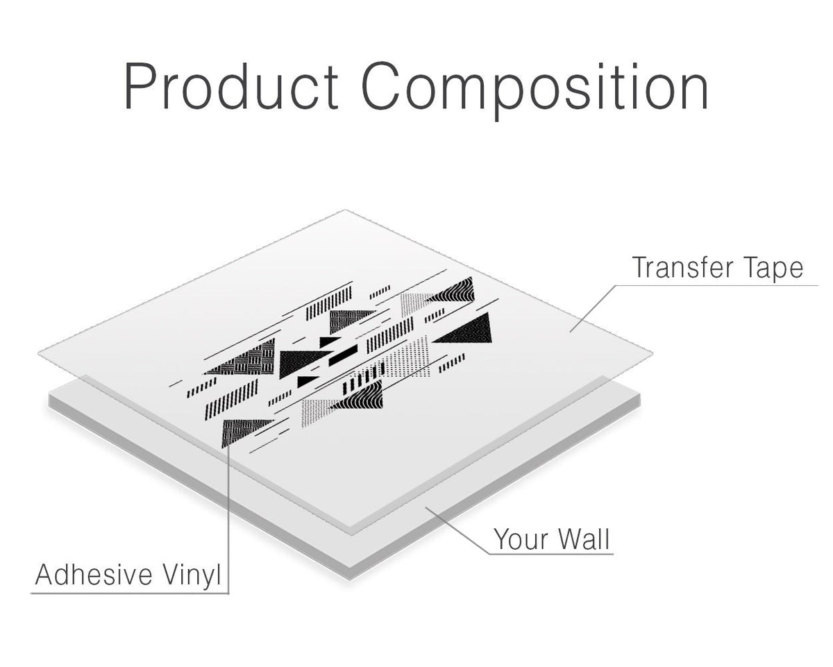 Geometric Wall Decal: Abstract Minimalist Art, Office Decor (97.63 x 47.24 inches)