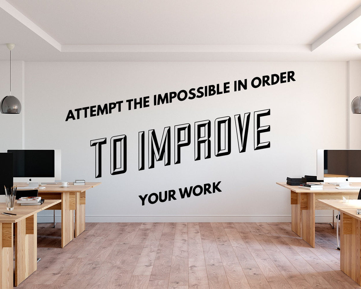 Typography Office Wall Decal: Motivational Quote Art