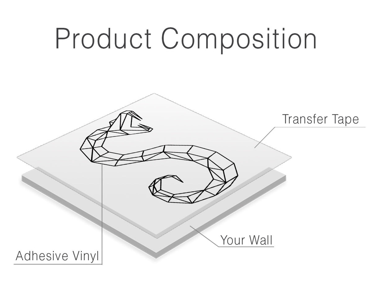Geometric Snake Wall Decal: Animal Outline Art