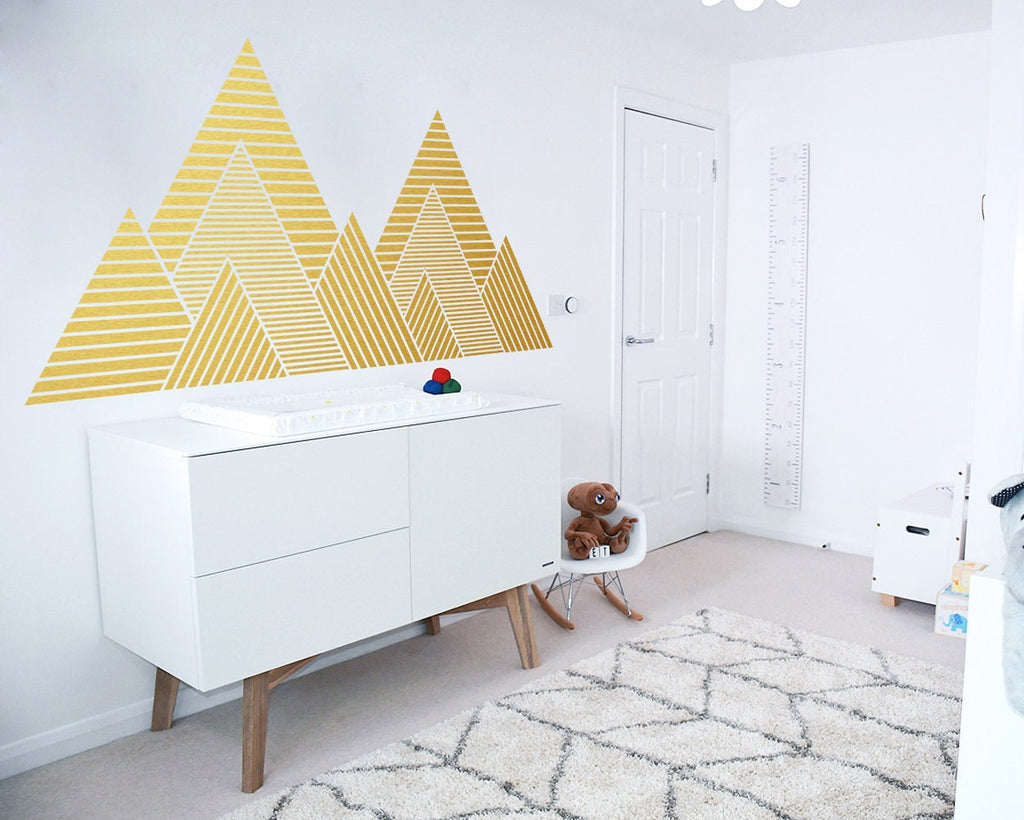 Geometric Mountain Wall Decal: Kids Room Decor
