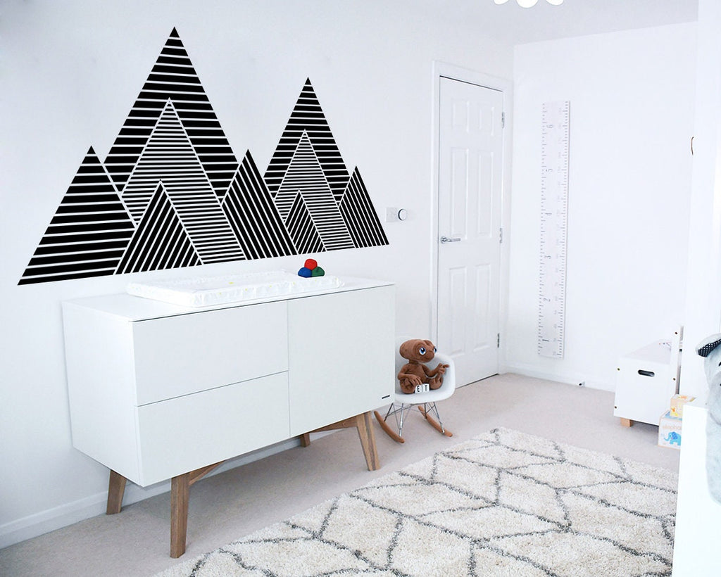 Geometric Mountain Wall Decal: Kids Room Decor