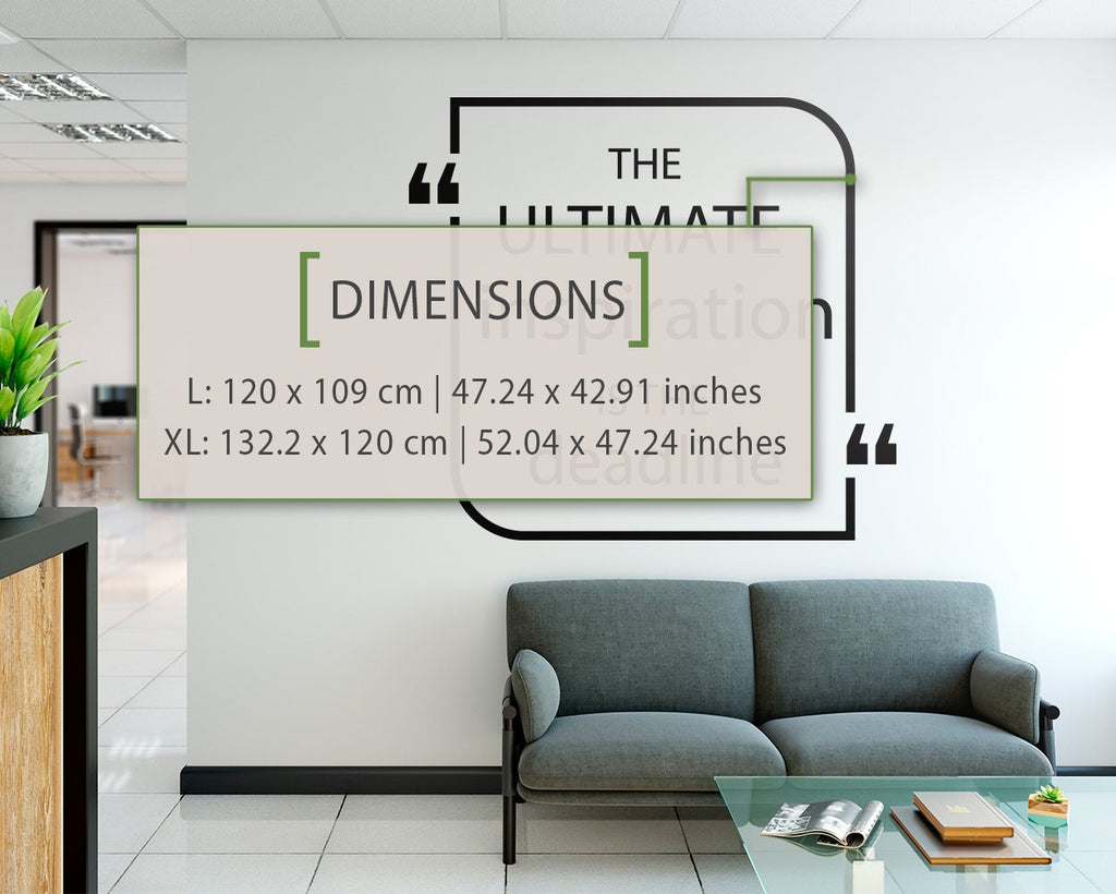 Inspirational Office Wall Decal, Typography Quote Decor