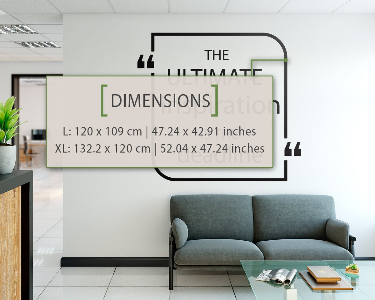 Inspirational Office Wall Decal, Typography Quote Decor