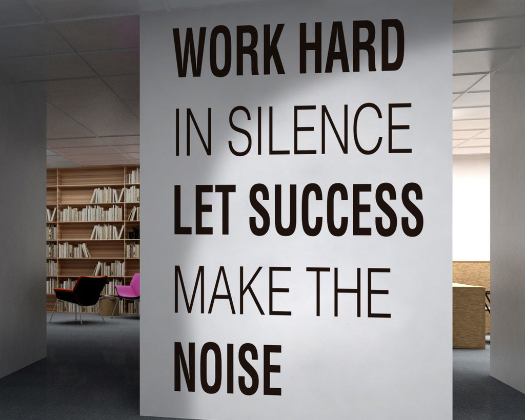 Work Hard Vinyl Wall Decal: Motivational Office Decor