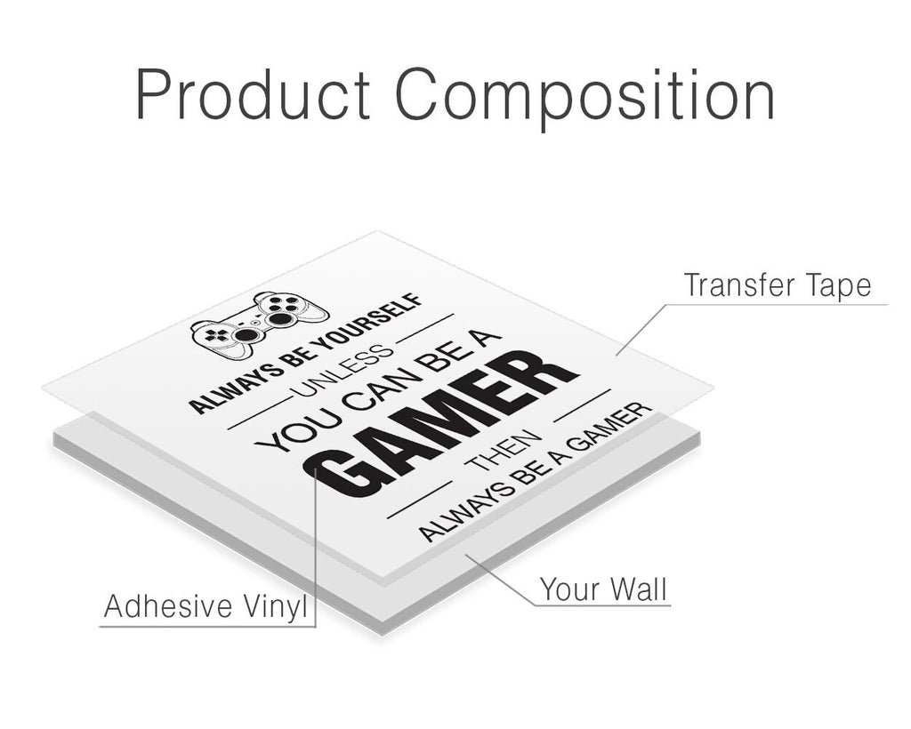 Always a Gamer Wall Decal, Gamer Room Decor, Gaming Setup Vinyl Sticker