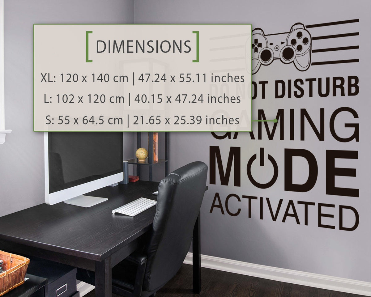 Do Not Disturb Gaming Mode Wall Decal, Gamer Room Decor, Vinyl Wall Sticker