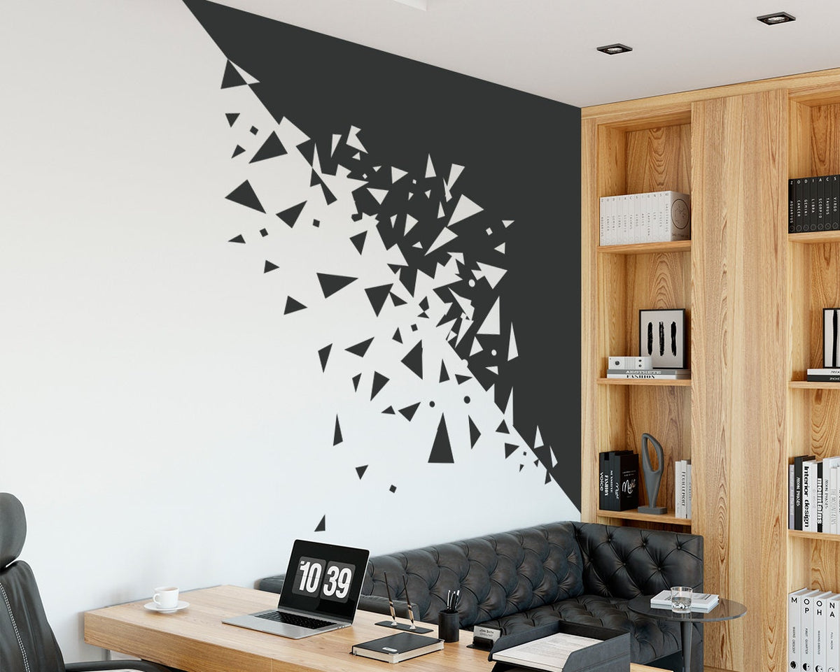 Geometric Corner Wall Decal: Abstract Minimalist Office Decor