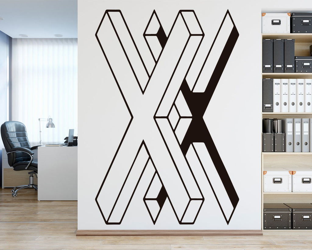 Optical Illusion Wall Decal: Geometric Art Sticker