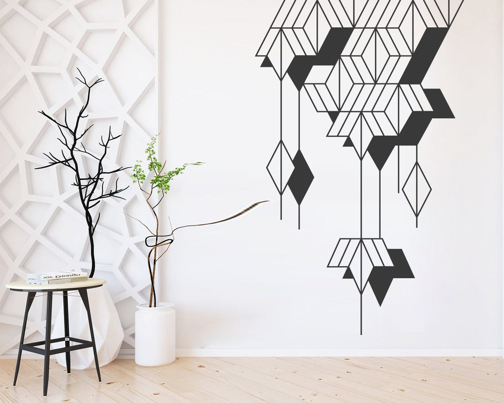Geometric Wall Decal: Abstract Art Stickers, Home Office Decor