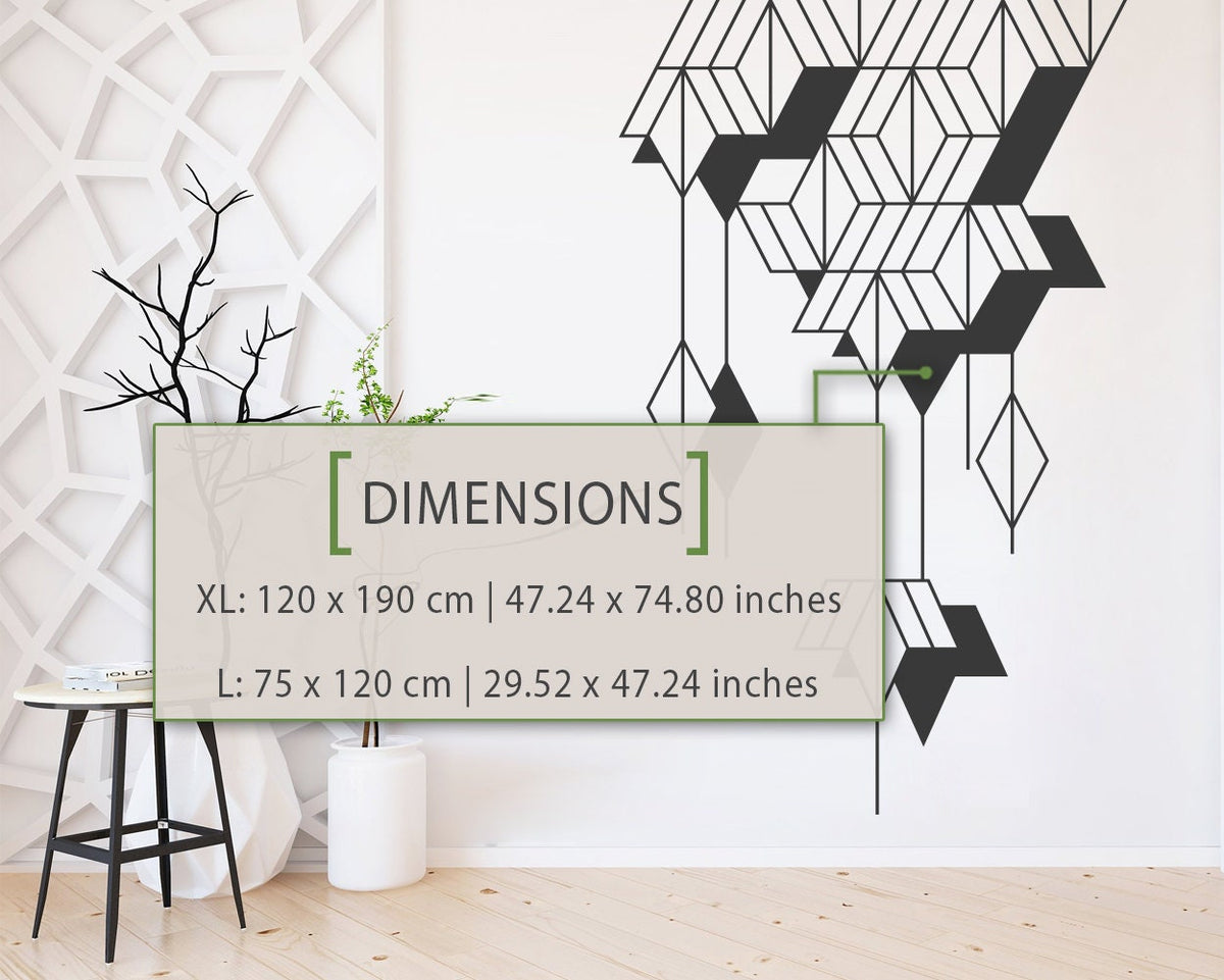 Geometric Wall Decal: Abstract Art Stickers, Home Office Decor