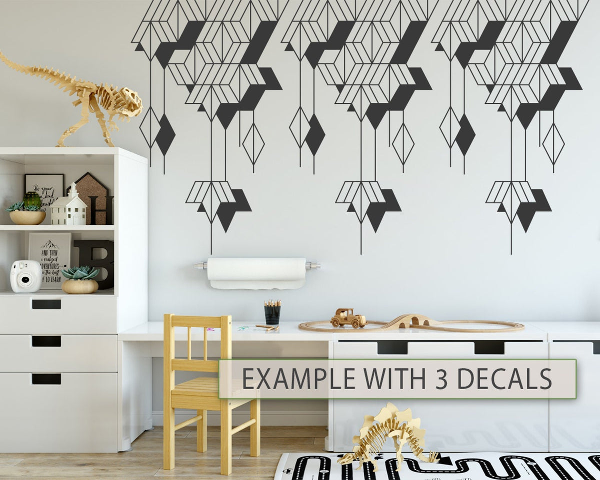 Geometric Wall Decal: Abstract Art Stickers, Home Office Decor