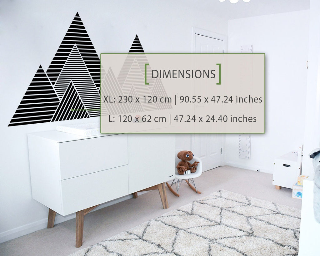 Geometric Mountain Wall Decal: Kids Room Decor