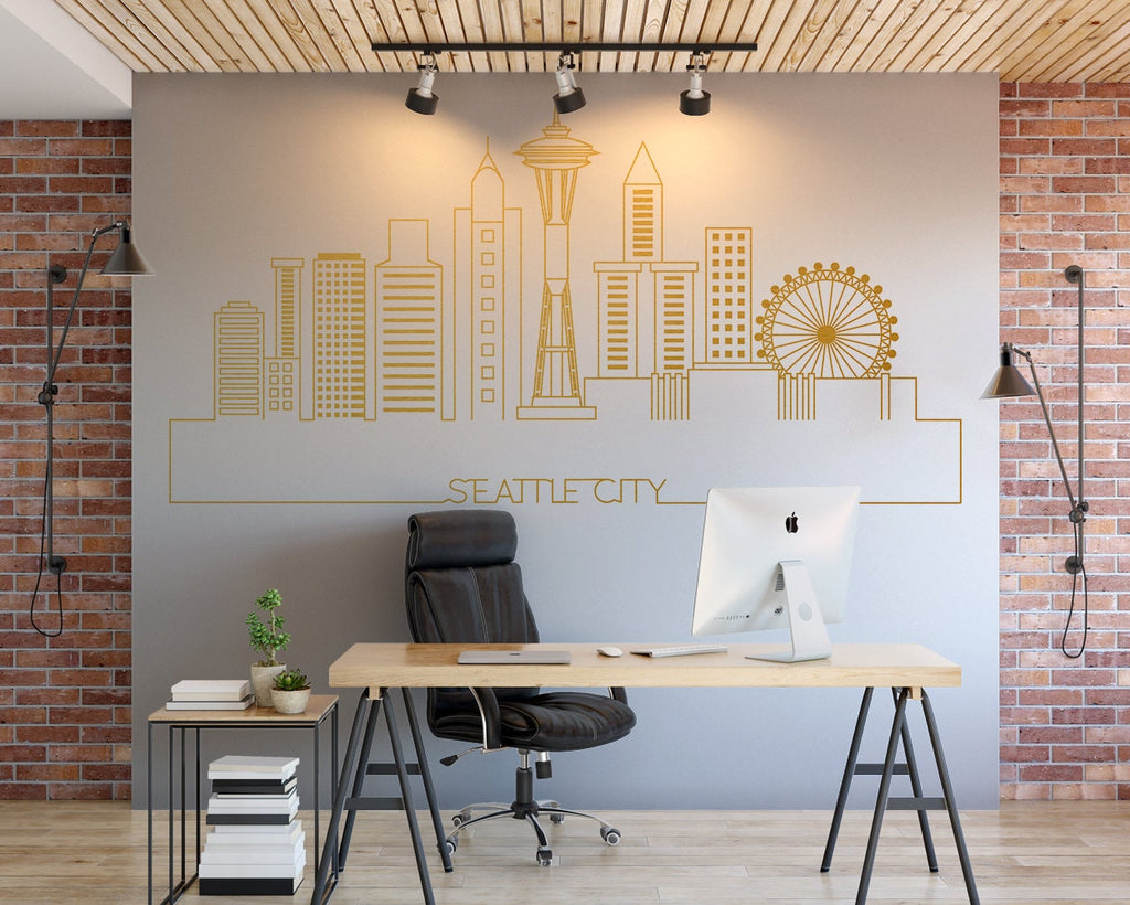Seattle Skyline Wall Decal: Cityscape Home Decor