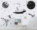 Space Wall Decal: Shuttle, Astronaut, Planets, Stars - Kids Wall Art