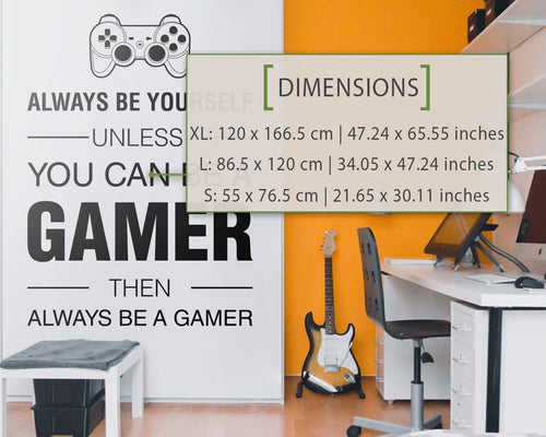 Always a Gamer Wall Decal, Gamer Room Decor, Gaming Setup Vinyl Sticker