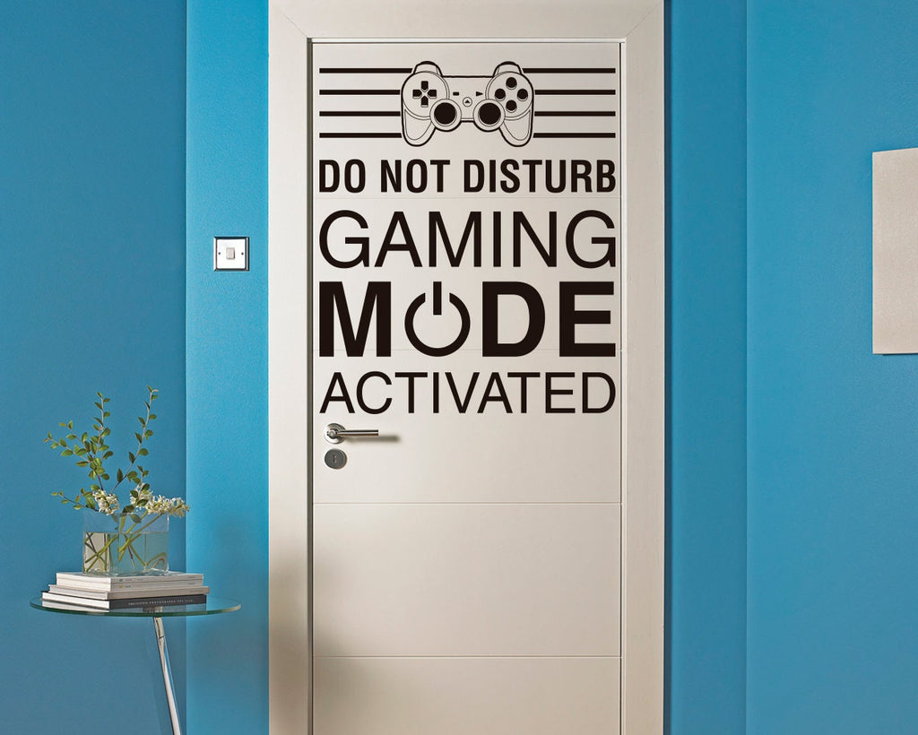 Do Not Disturb Gaming Mode Wall Decal, Gamer Room Decor, Vinyl Wall Sticker