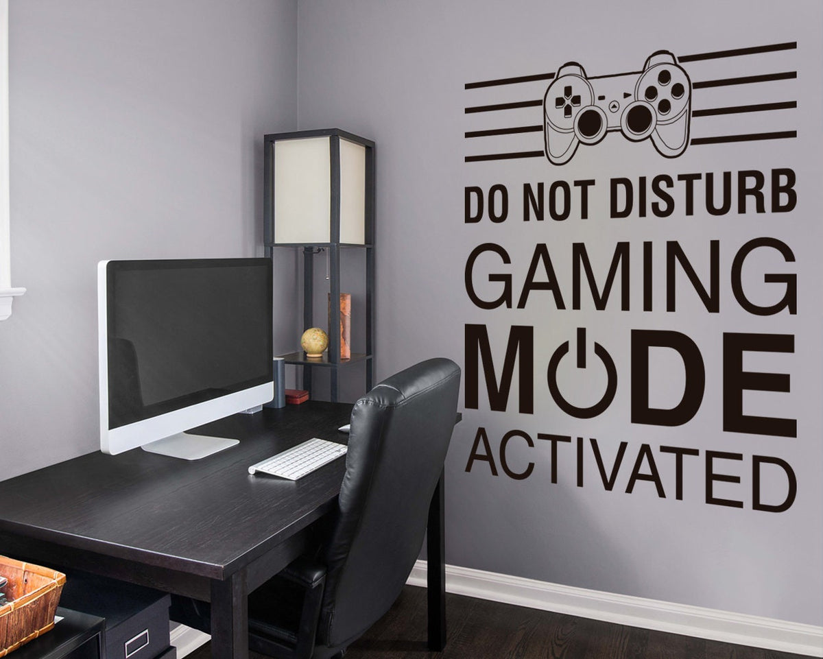 Do Not Disturb Gaming Mode Wall Decal, Gamer Room Decor, Vinyl Wall Sticker