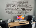 Gaming Word Cloud Wall Decal, Gamer Room Decor, Battlestation Vinyl Sticker