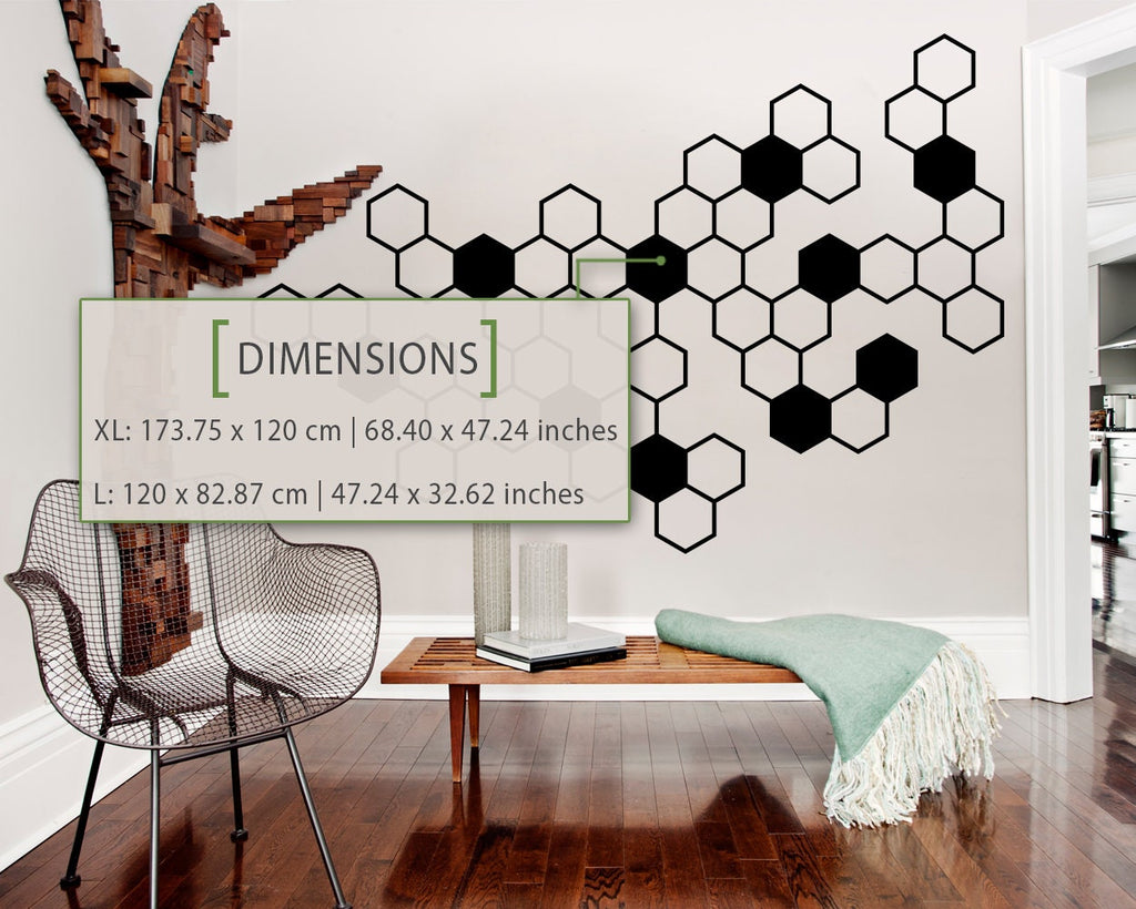 Honeycomb Vinyl Wall Decals: Geometric Hive Wall Art