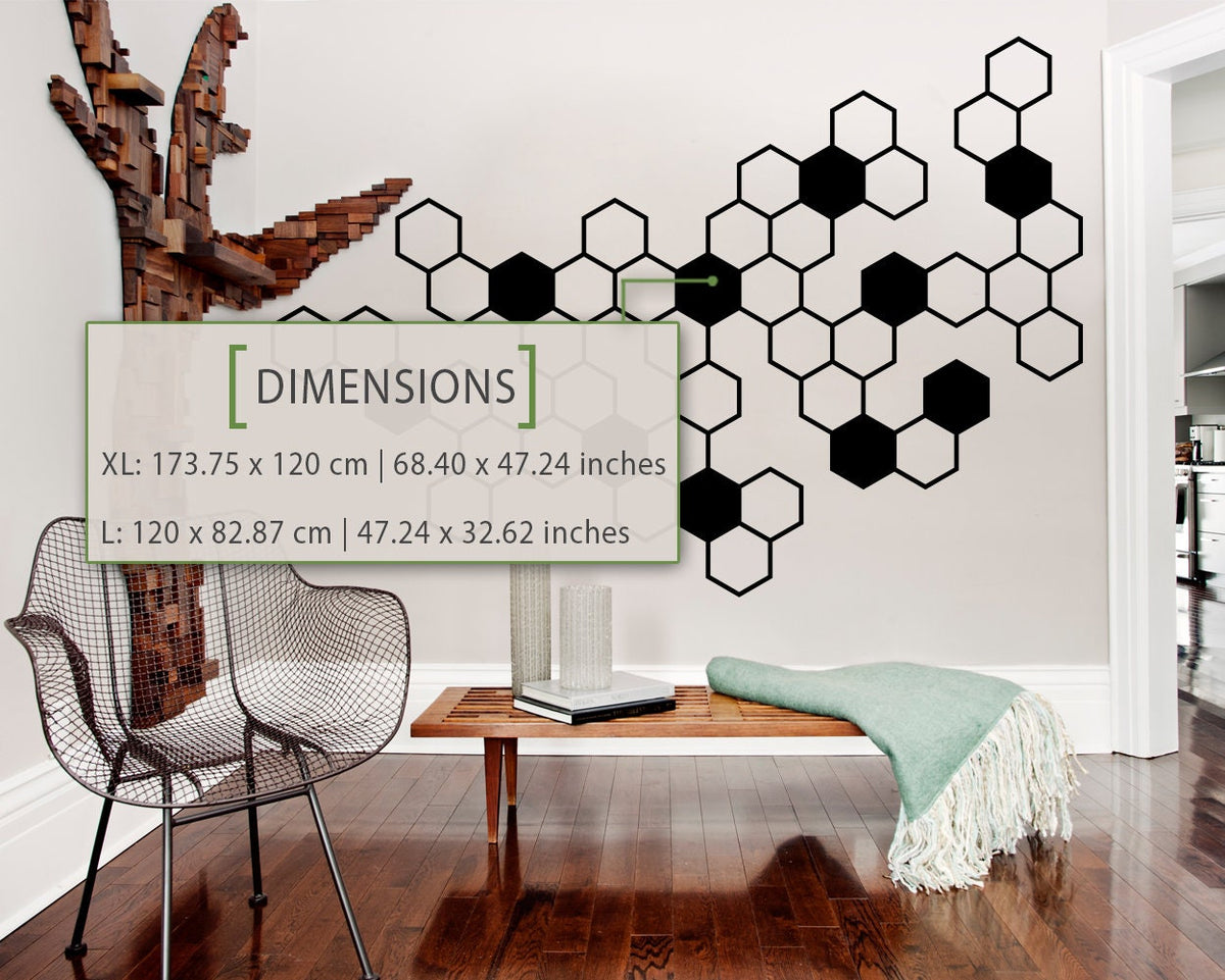 Honeycomb Vinyl Wall Decals: Geometric Hive Wall Art