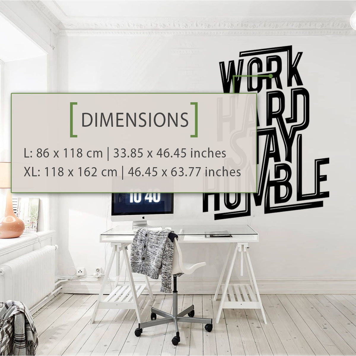 Stay Humble Office Wall Decal: Inspirational Typography Art