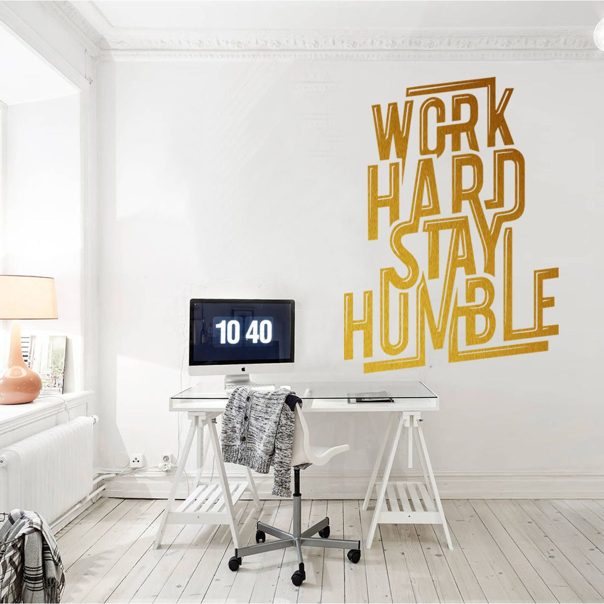 Stay Humble Office Wall Decal: Inspirational Typography Art