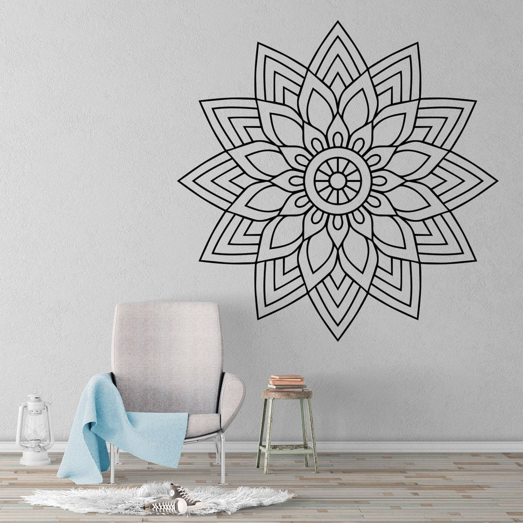 Flower Mandala Wall Decal: Bohemian Wall Art