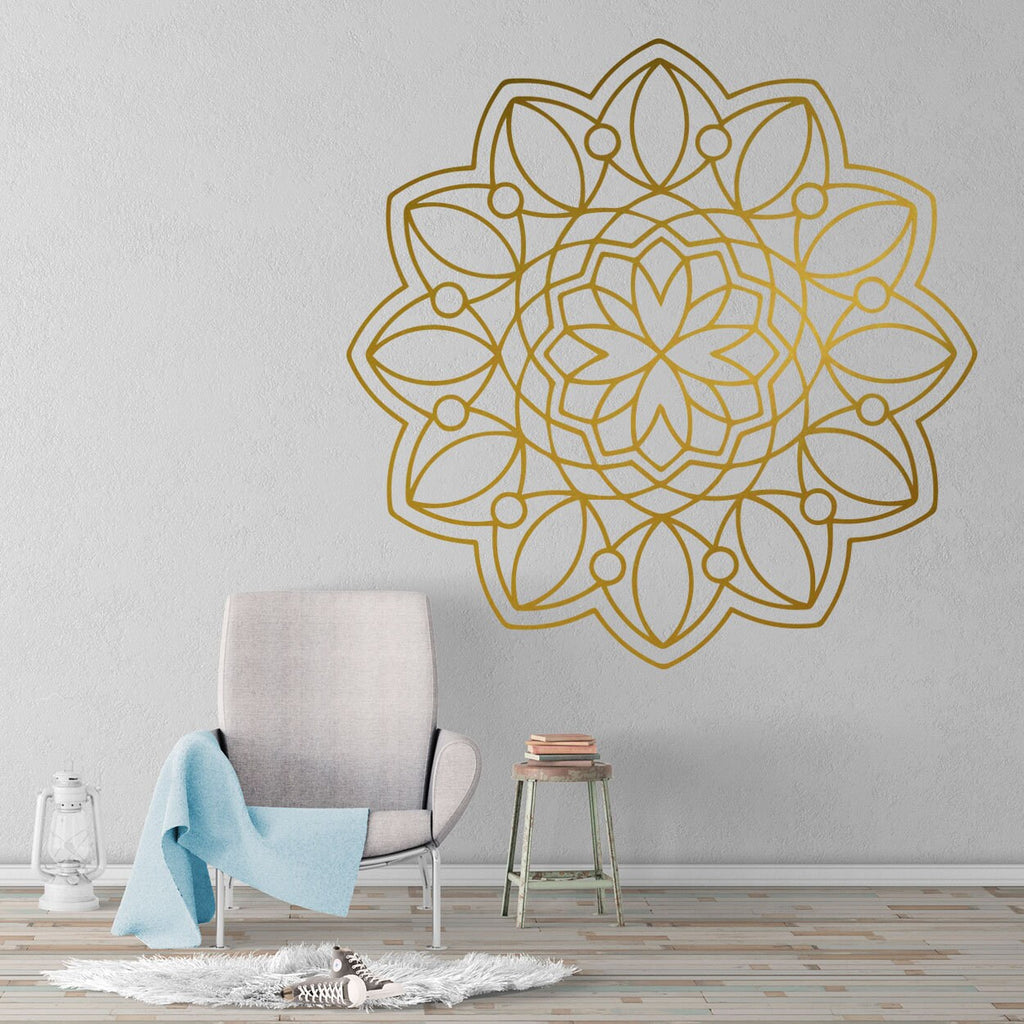 Minimalist Mandala Wall Decal: Geometric Scandinavian Decor