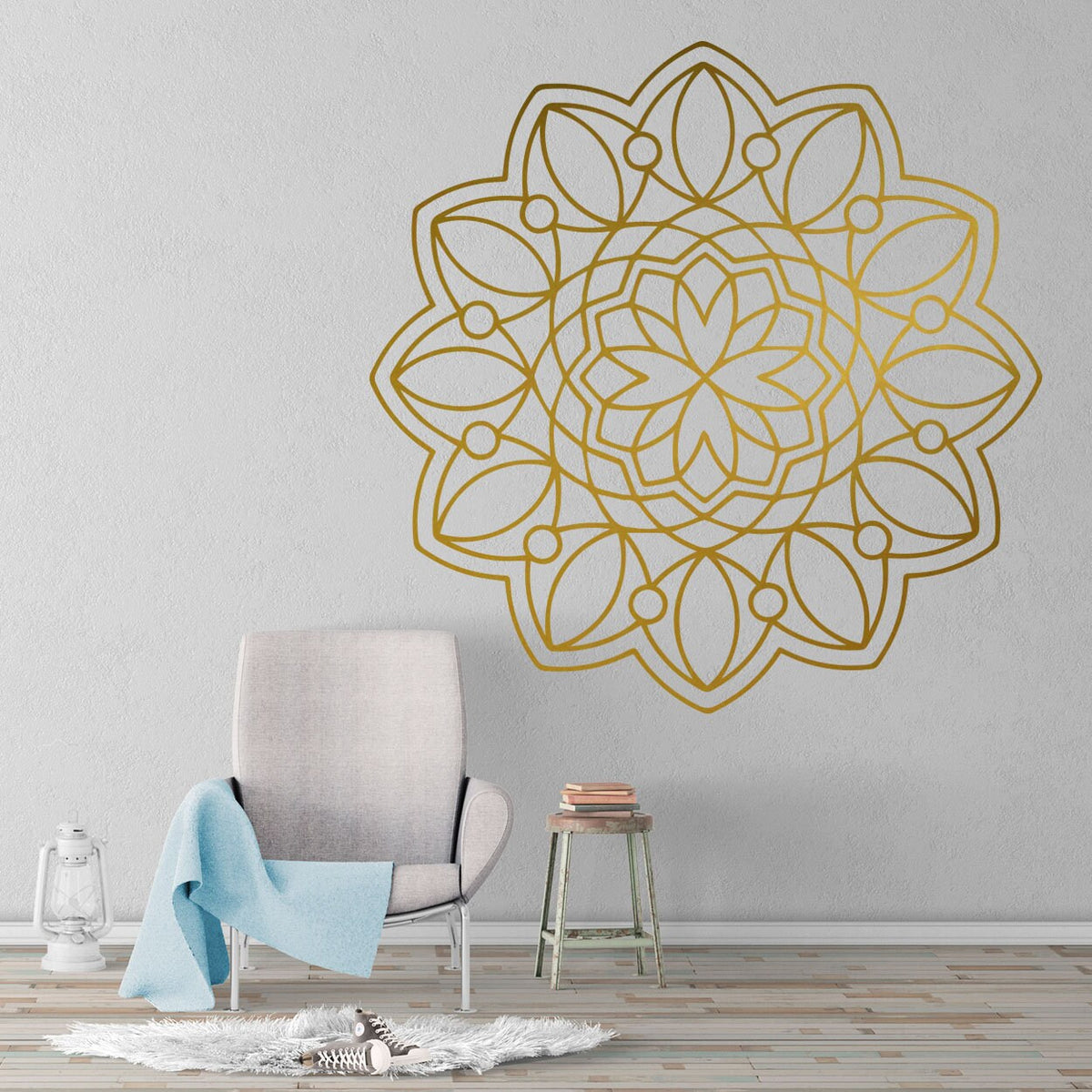 Minimalist Mandala Wall Decal: Geometric Scandinavian Decor