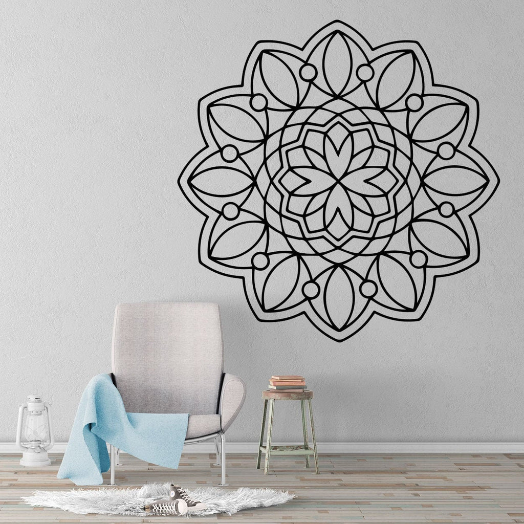 Minimalist Mandala Wall Decal: Geometric Scandinavian Decor